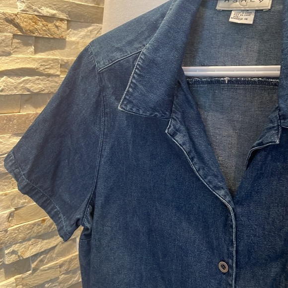 Vintage Jean Button Down Top - Picture 2 of 5